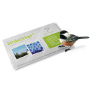 birdsticker&reg; Set (5 &quot;unsichtbare&quot; Aufkleber gegen Vogelschlag + Kunststoffschaber)