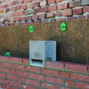 Fledermauseinbaustein 145mm mit R&uuml;ckwand, Grundstein oben geschlossen